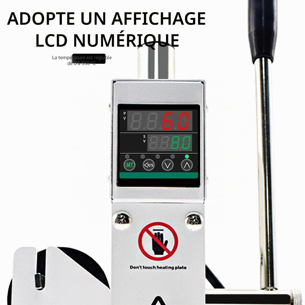 FASTTOBUY Presse à Chaud d'impression 10x13CM Machine à Embosser Cuir 500W Presse de La Chaleur pour l'Estampillage Chaud avecLe Papier de Cuir PVC