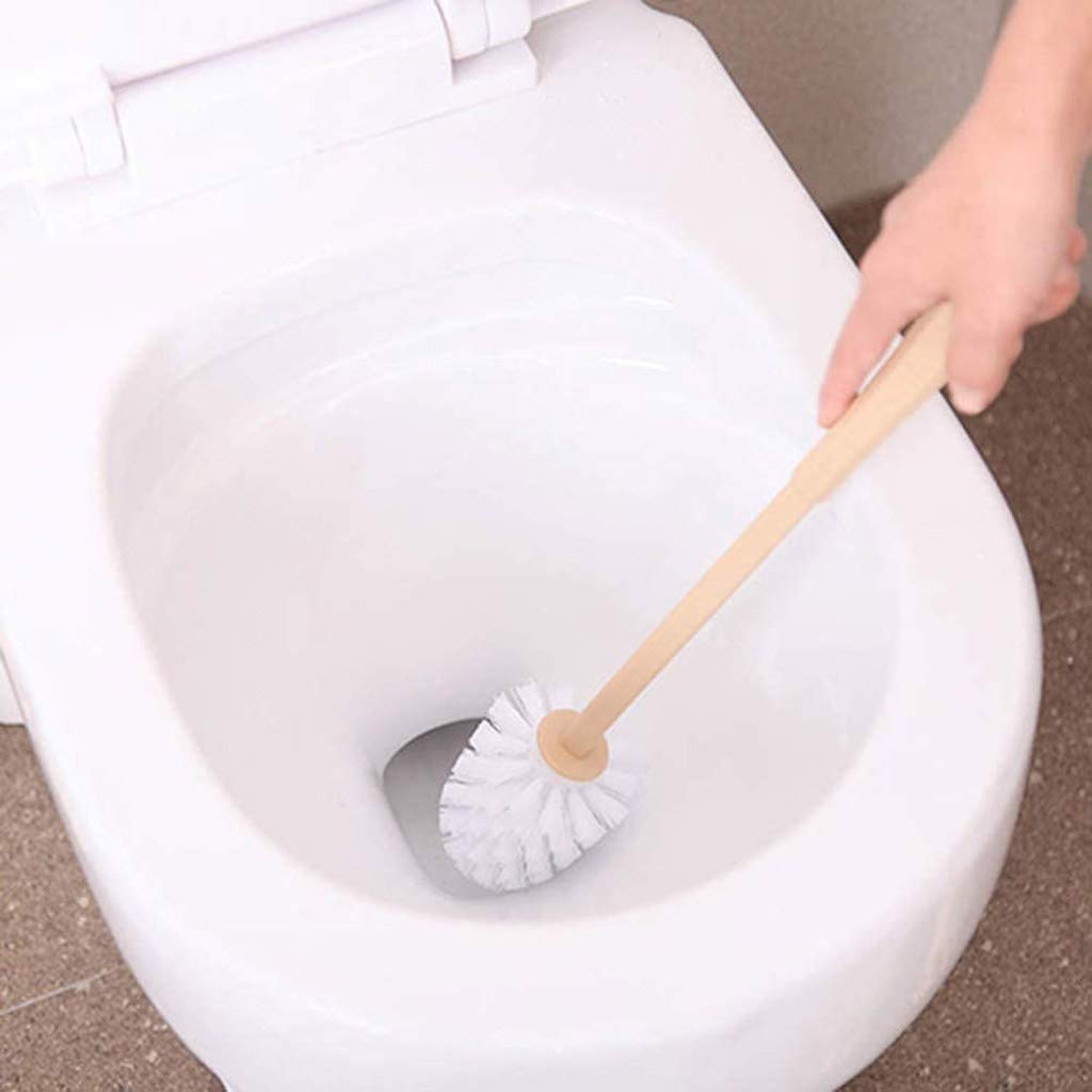 Set scopino per WC con Supporto - Scopino per WC Robusto e Antiscivolo e portaoggetti per Bagno - Scopino per WC con Staffa per Una Facile Pulizia