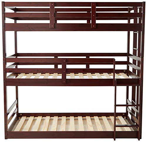 Donco Kids Triple Bunk Bed, Twin/Twin/Twin, Dark Cappuccino - Thumbnail 3