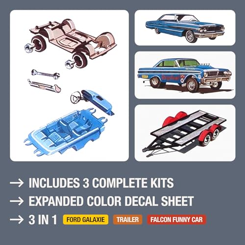 Kit de modelo 1:25 AMT Cal Drag Combo 1964 Galaxie y Trailer miniatura 3