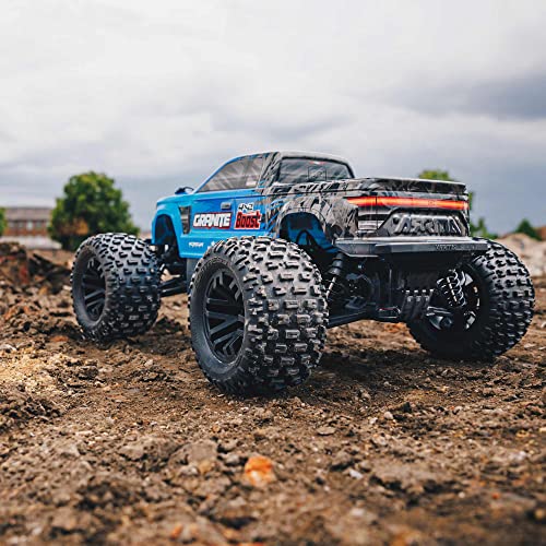 Arrma Rc Truck 1/10 Granite 4X2 Boost Mega 550 Brushed Monster Truck Rtr With Battery & Charger, Blue, Ara4102Sv4T2 #TOP7