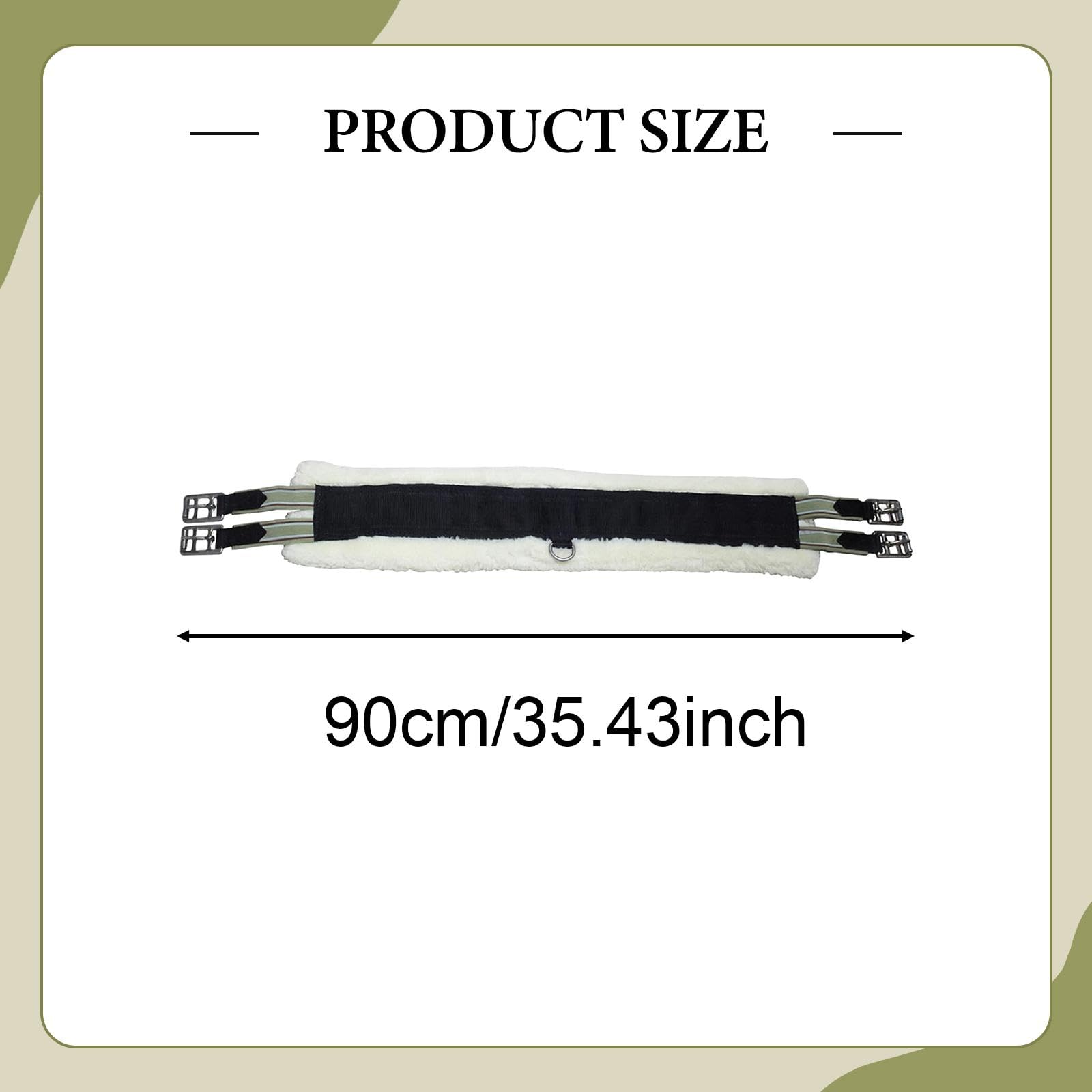 Fenteer Cincha para Caballo, Correa Corta, Cincha Recta, Hebilla de Acero Inoxidable para Calentar, Montar, Diario, Cuidado del Caballo, Competición, Cl