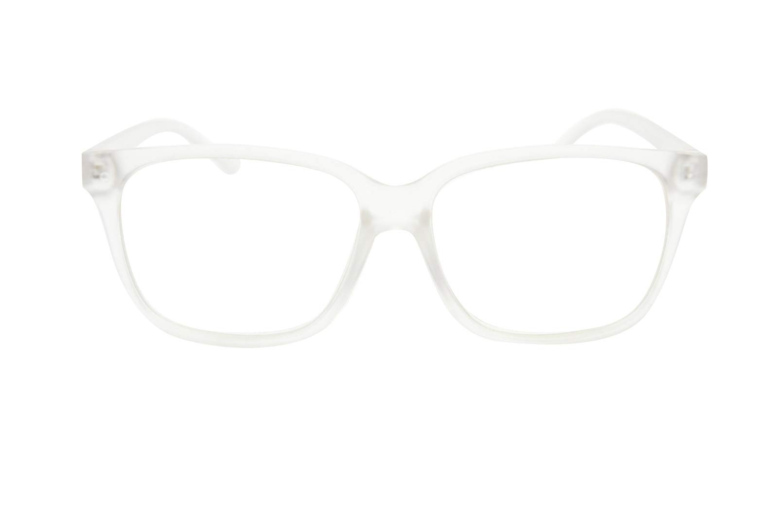 Fads & Fashions Stylish Oversized Reading Glasses Retro 1950/60s with Metal Hinges DX60 (Transparent, 1.0)