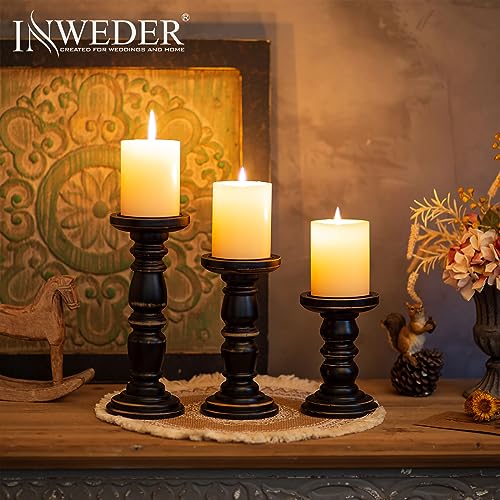 Woodcandleholdersforpillarcandlessolidfarmhousecandleholderssetof3tallcandleholderstableblackcandleholderforhomedecorfireplaceeventblack Urban Country Home Decor Wood candle holders for pillar candles solid farmhouse candle holders set of 3 tall candle holder stable black candle holder for home decor fireplace event black urban country home decor
