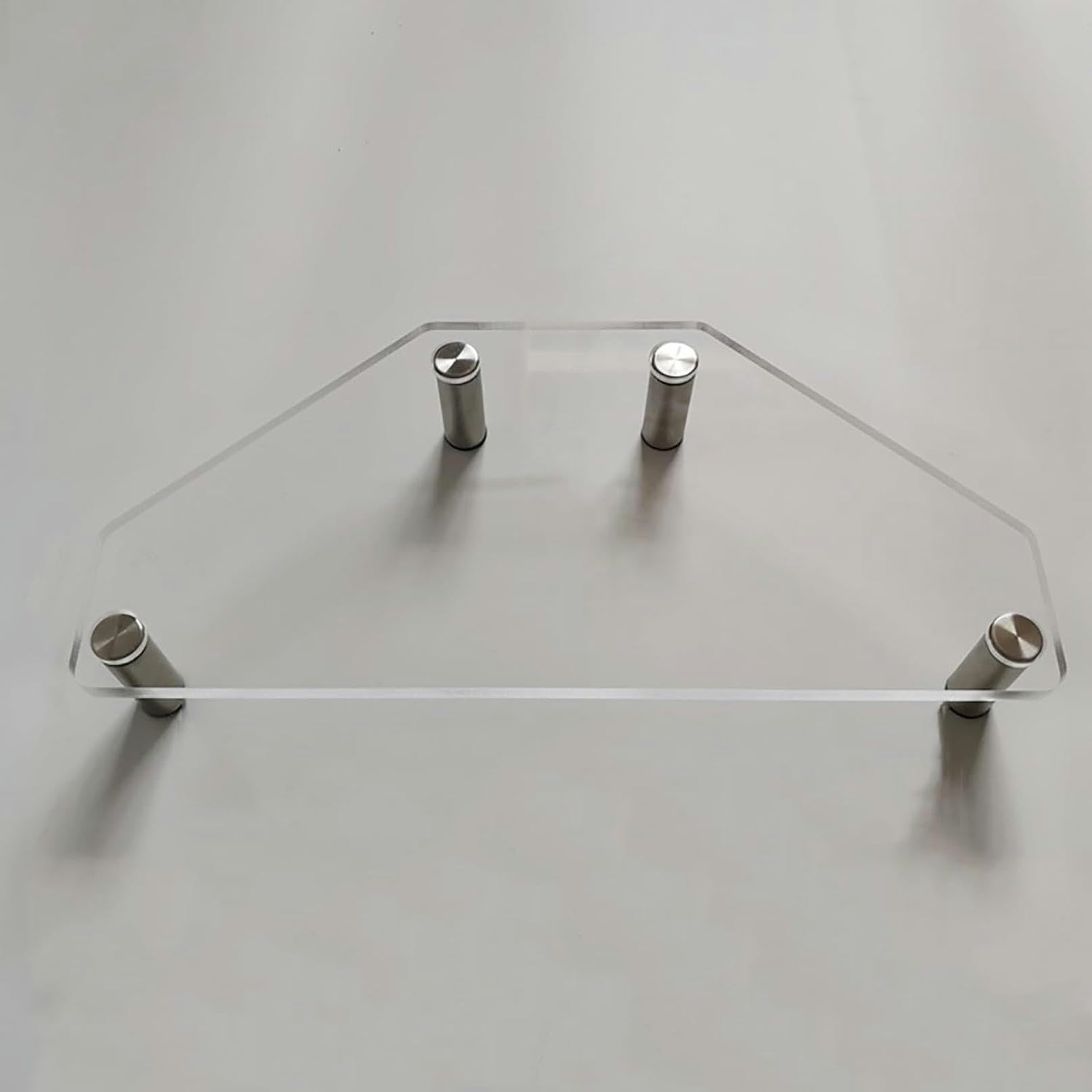 SDGcfgjW corner desks， Corner Monitor Stand Clear Acrylic Desktop Shelves with Metal Legs, Ergonomic Laptop Riser(35x20x5.5cm (13.8x7.8x2.2in))