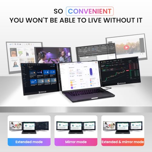 Image of X Nomad X4 Pro Max 15.3 Inch Portable Triple Screen, Single Cable Connection, 1920x1200 WUXGA, 16:10, Anti-Glare Matte, 1000:1 Contrast Ratio, 300nits