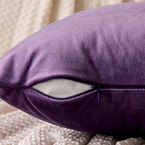 EMEMA Velvet Cushion Cover 40 x 40 cm, Decorative Decorative Cushion Aubergine Purple, Sofa Cushion, Lumbar Cushion Cover - Image 3