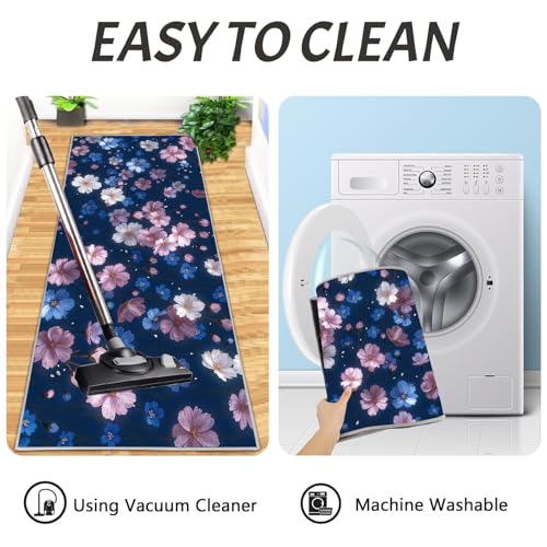Alfombra cocina lavable romántica con estampado de cielo estrellado 7
