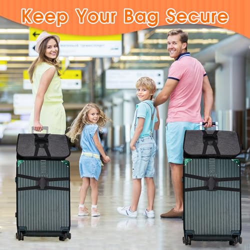 Image of Elastic Luggage Strap with Hooks, The Perfect Travel Must-Have Suitcases Companion, Ultimate Luggage Straps for Suitcases,Travel Must-Have for All Adventurers, Stretchable Luggage Straps(1Black)
