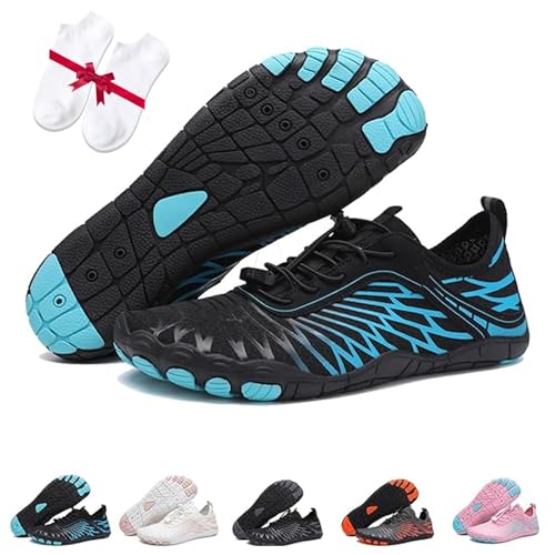 Barefoot Vitality Shoes Women's Neuropathy with Arch Support, Barefoot Vitality Shoes for Men and Women, Healthy & Non-Slip Barefoot Shoe (Blue, 12 Women/10.5 Men)