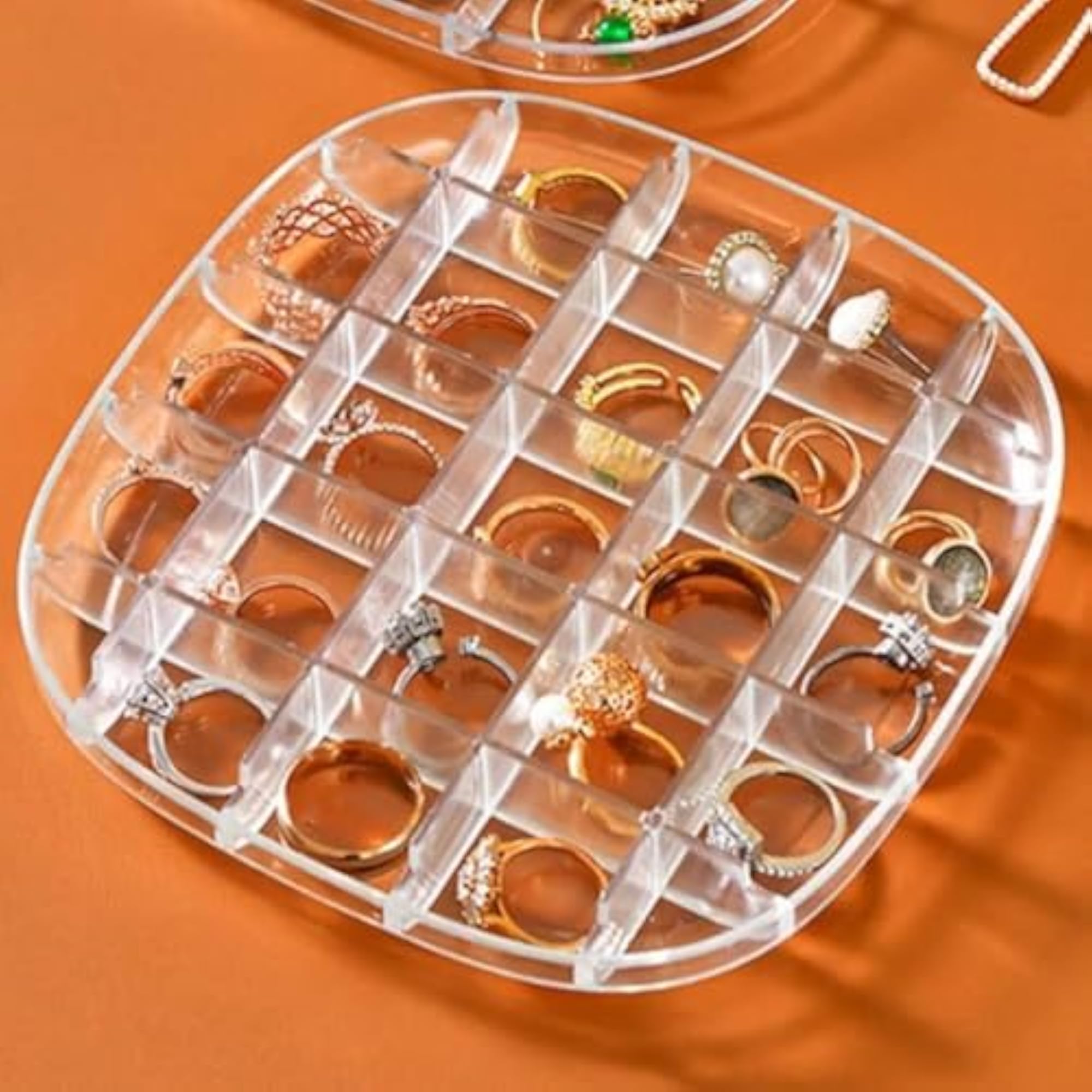 Acrylic Jewelry Organizer Box with Multiple Compartments