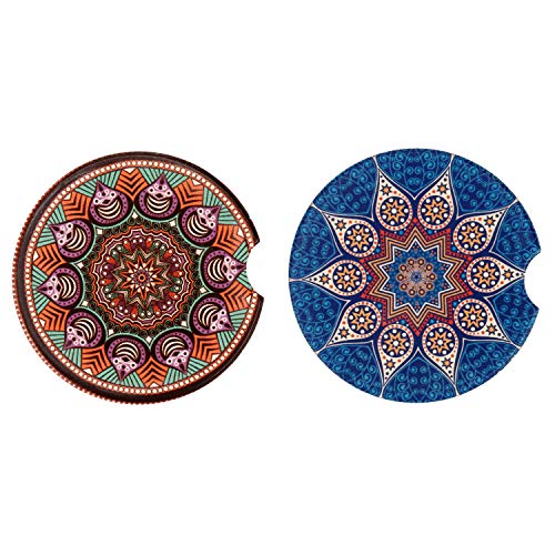 LogHog Small 2.56" Car Coasters 2 Pack,Absorbent Ceramic Coasters for Car,Auto Coasters