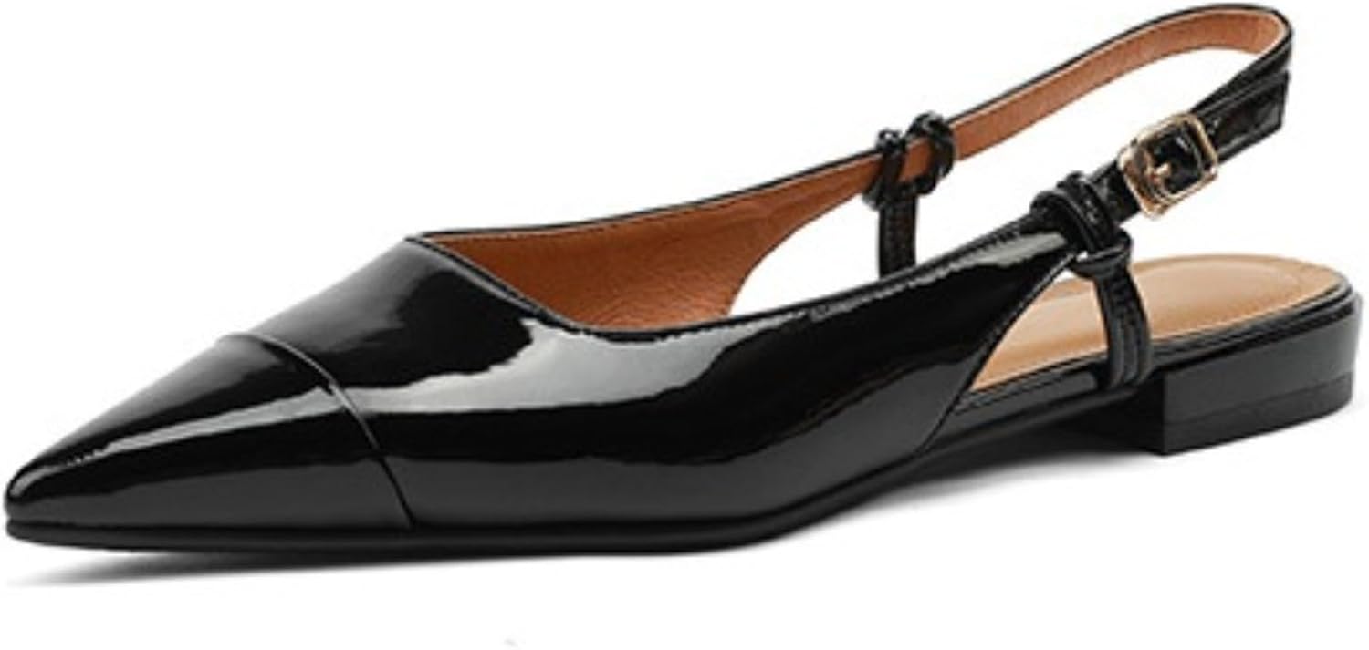 GRISE ポインテッドダブルTストラップフラット（フラットシューズ