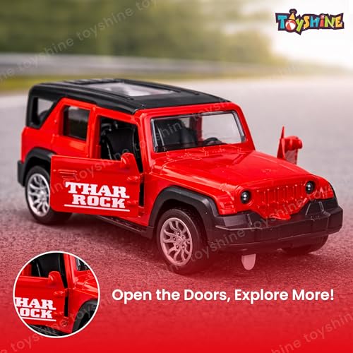 Image of Toyshine 1:32 Scale Die Cast Thaar Model Vehicle Toy Car with Pull Back Function Along with Opening Door Feature for Kids Boy Girl 3+, Red