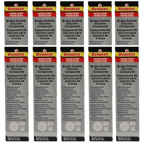 Image of Dynatex Brake System Silicone Compound 5.3 oz Tube - Pure Silicone, No Petroleum, -40F to 500F, Protects Rubber, Moisture Resistant (10-Pack)