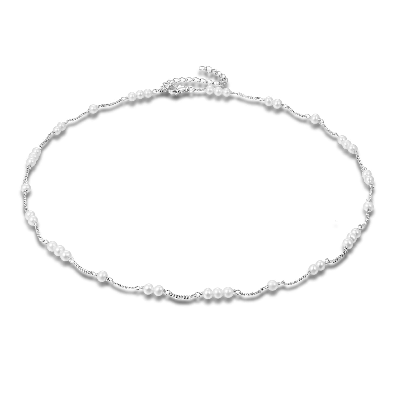 Schöner-SD Collana di perle coltivate in argento 925 con perle d'acqua dolce