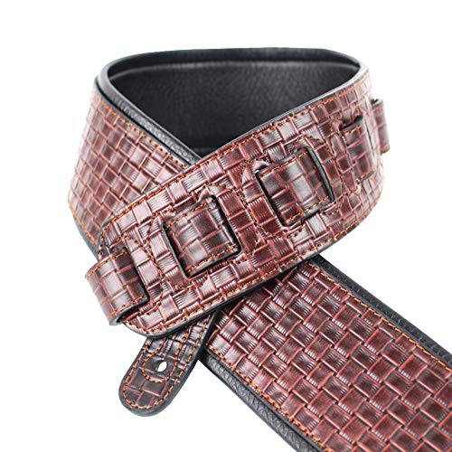 Walker And Williams GP-10 Sangle tissée avec gant rembourré et dos en cuir et nez effilé Marron bourbon - Les Beatles, Paul McCartney, John Lennon, RIngo Starr, George Harrison Walker And Williams GP-10 Sangle tissée avec gant rembourré et dos en cuir et nez effilé Marron bourbon – Image 3
