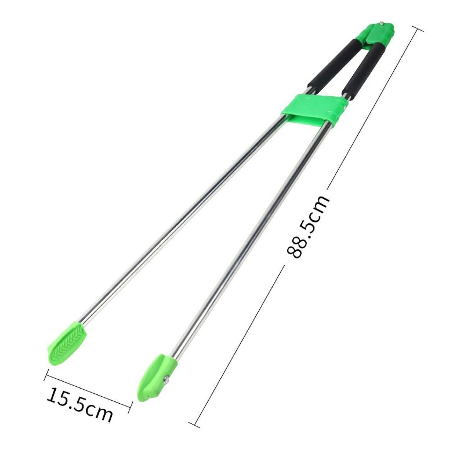 Pinza para Basura Recogedor Herramienta de Alcance Recogedor de Residuos con Barra Extra Larga Y Mango Cómodo Fabricada en Acero Inoxidable Adecuada P, Verde