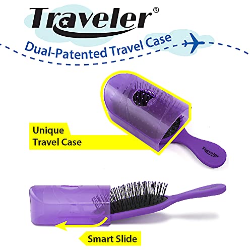 Nuway 4Hair® Traveler® U.s. And International Patented Travel Brush (Dark Purple) #TOP2