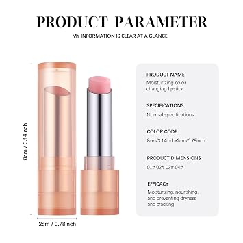 Moisturizing Lip Balm Hydrating Nourishing Lip Care with Natural Ingredients, Vitamin E & Shea Butter, Smooth Non-Sticky Tinted Lip Balm for Dry & Chapped Lips, Soft Glossy Lipstick for Daily Use 2#