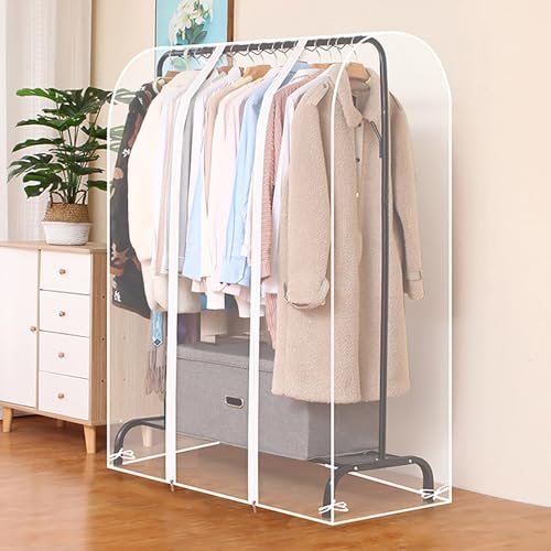Funda para perchero impermeable a prueba de polvo con cremallera, protector transparente para colgar la ropa, organizador de armario para almacenamiento de ropa y prevención del polvo