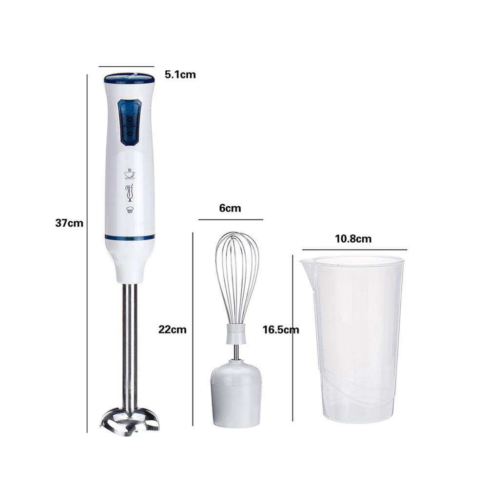 Frullatori elettrici a mano, Smerigliatrice a immersione 3 in 1 con la frusta, Becher da 600 ml, Robot da cucina per frullati, zuppe, alimenti per bambini