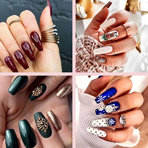 Half Cover Acrylic False Nail Tips, 500Pcs Fake Nail Shape Artificial False Nails Tips 10 Sizes With Case For Nail Art Salons (Natural) #TOP5