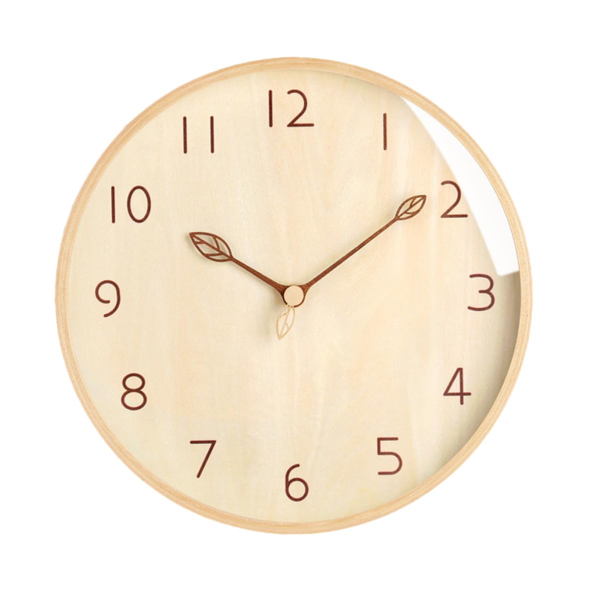 Horloge murale design branche en bois massif avec pendule silencieuse pour maison