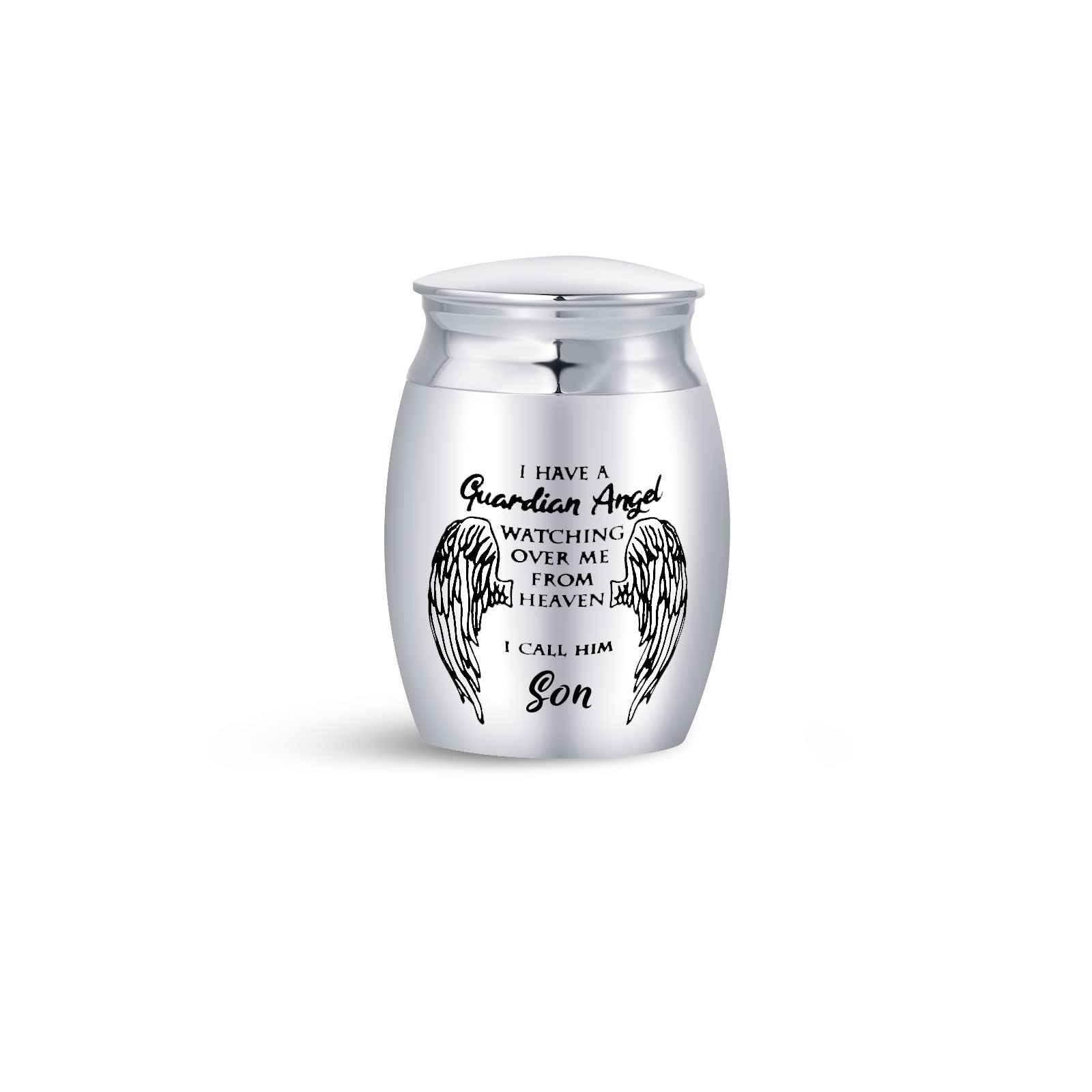 LSxAB I Have A Guardian Angel Cremation Urn for Dad Mum Grandma Ashes Small Adult Memorial Funeral Share Mini Urns (Son)