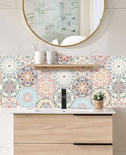 Generic Adesivos de parede decalques adesivos autoadesivos para azulejos estilo mandala decorações b