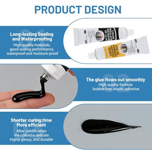 Maggasacca 4 Pcs Adhésifs Isolants Liquides 30ML, Noir & Blanc Gel Etancheite Electrique, Ruban Isolant Liquide Séchage Rapide et Étanche, Convient à Tous Types de Câbles et Appareils Électriques – vue 3
