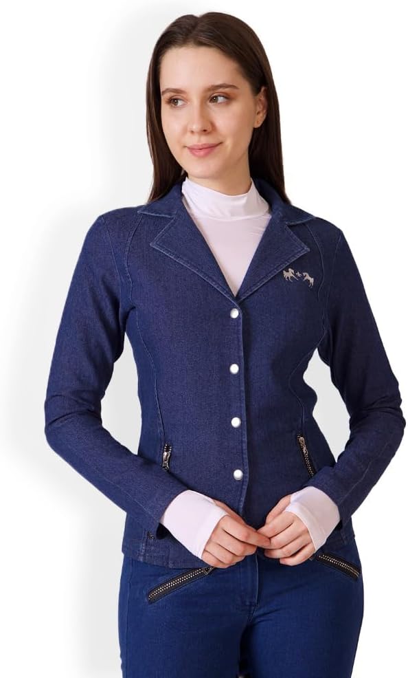 Equine Couture Ladies Denim and Diamonds Stretch Show Coat