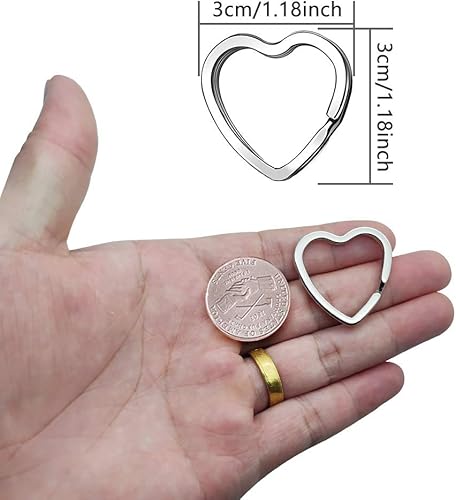 Miniatura 4 de 30 llaveros divididos en forma de corazón, llaveros de metal para manualidades para la organización del hogar, oficina, proyectos de artes y