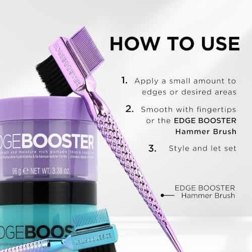 Style Factor EDGE BOOSTER Strong Hold Water-Based Pomade | Formulated with Argan Oil for Moisture & High Shine | Long Lasting Edge Control Gel | Cherry, 3.38 oz - 4