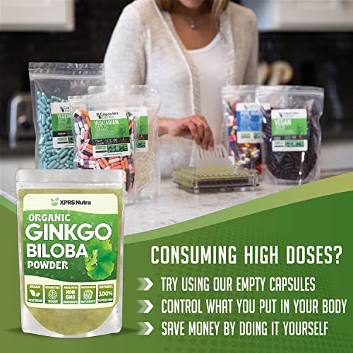 Xprs Nutra Organic Ginkgo Biloba Powder - Gingko Biloba Supplements For Cognition - Vegan Friendly Ginkoba Biloba Organic - Immunity Boosting Ginkgo Biloba Powder (16 Oz) #TOP5