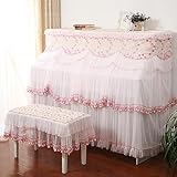 MATÉRIAUX DE HAUTE QUALITÉ- housse de piano luxueuse et élégante avec une broderie exquise sur la surface, avec une décoration en dentelle de feuille de lotus, plus de mode haut de gamme et aussi un bon partenaire.