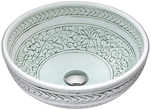 Anzzi Cadence Modern Tempered Deco Glass Vessel Bowl Sink In Decor Beige Mint | Top Mount Bathroom Sinks Above Counter | Round Vanity Countertop Sink Bowl With Pop Up Drain | Ls-Az185 #TOP29