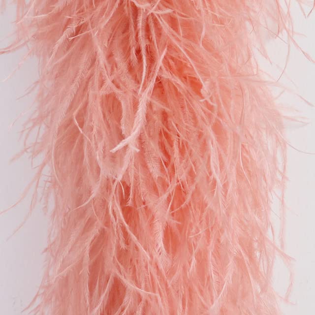 Plumes d'autruche décoration couture et confection de vêtement rose 1 pli