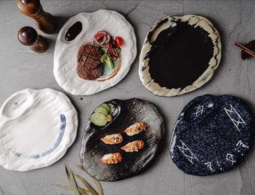 Plato de porcelana estilo japonés con soporte para salsa miniatura 5