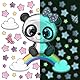 Ambiance Sticker Phosphoreszierendes Wandtattoo für Kinder, fluoreszierend, Panda, auf Regenbogen – 85 x 80 cm