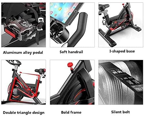 Image of Exercise Bike - Belt Drive Stationary Bike Indoor Cycling Bike Stationary with 12kg Flywheel Comfortable Seat Cushion and LCD Monitor for Home Workout