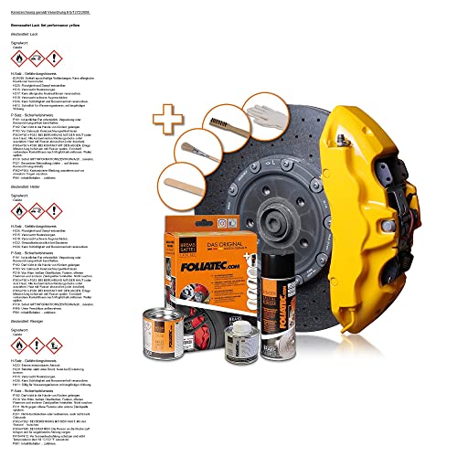 Foliatec Set peinture étriers de freins - Performance Jaune Luisant - 3 Components