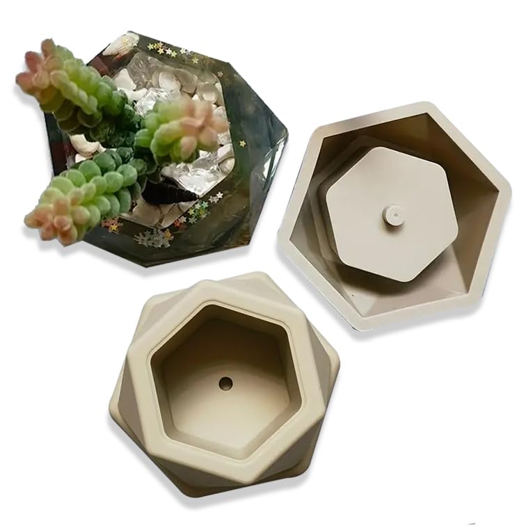 Diamond Shape Silicone Mold for Concrete Planter for Succulent Pots and Plants | Flower Planter DIY...