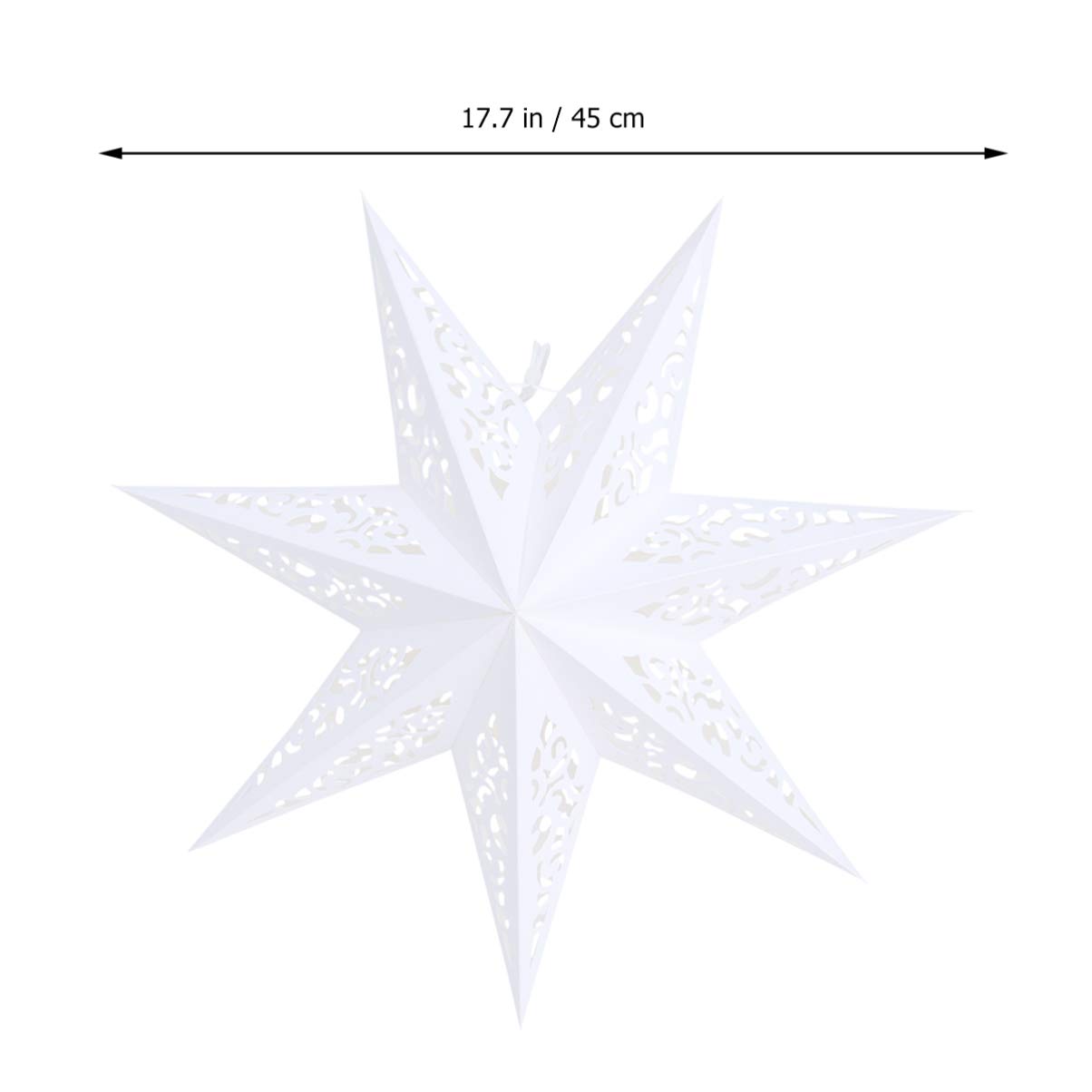 18in Paper Star Lantern,Christmas 7-Point Hanging Star Lampshade,3D Light Shade for Weddings, Christmas, Party & Home Decor(Lights not Included)