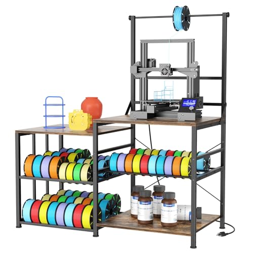 Aquzee 3D Printer Stand with Filament Storage, Heavy Duty 3D Printing Table