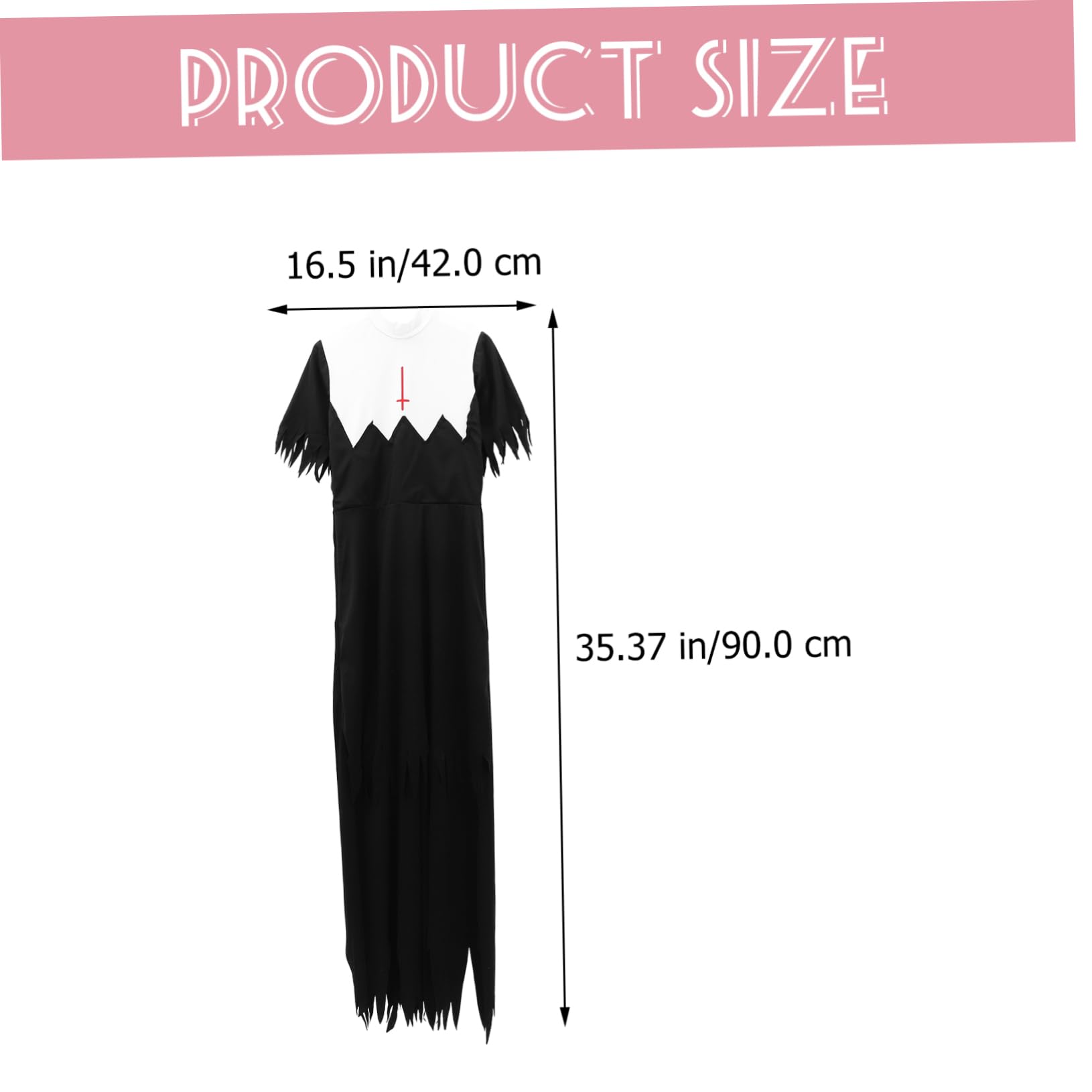 Costume Suora Zombi Adulto, Misto Cotone Nero