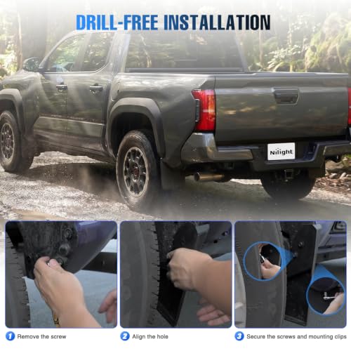 Image of Nilight Mud Flaps Splash Guards for Toyota Tacoma 2024-2026