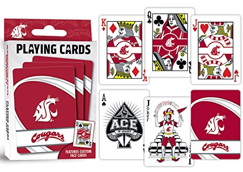 Image of MasterPieces Family Games - NCAA Washington State Cougars Playing Cards - Officially Licensed Playing Card Deck for Adults, Kids, and Family