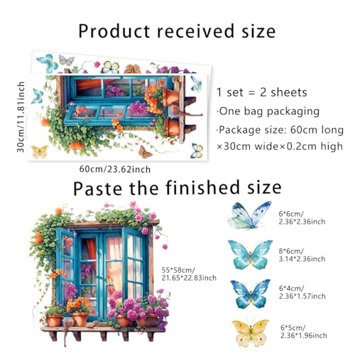 Vinilo Decorativo Mariposas Azul Oscuro 30x60 cm Pack 2 miniatura 6