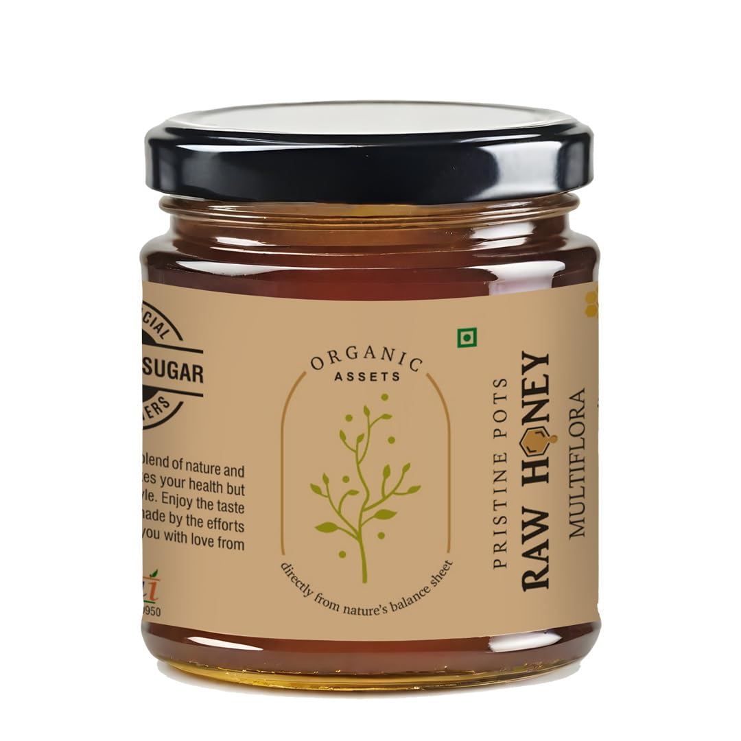 Organic Assets Pure Natural Multiflora Honey 250 gm | Raw, Unprocessed & Rich in Nutrients | Perfect for Daily Wellness